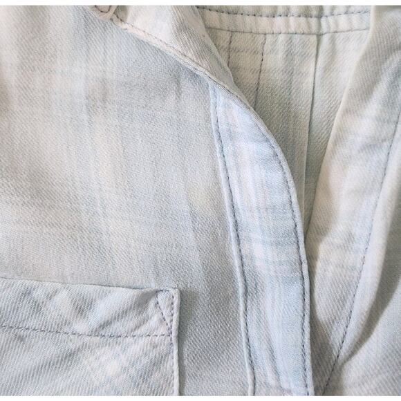 Cloth & Stone Anthropologie Blue Plaid Shirt Dress with Belt Size S - Picture 12 of 13